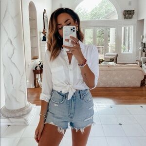 Abercrombie & Fitch Blue Jean Shorts Distressed High-Waisted